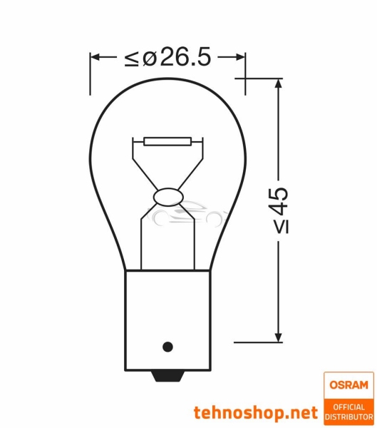 OSRAM BULB P21W 7506ULT-2BL ULTRALIFE 21W 12V BA15s 2BL