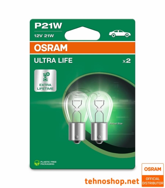 ŽARNICA OSRAM P21W 7506ULT-2BL ULTRALIFE 21W 12V BA15s 2BL