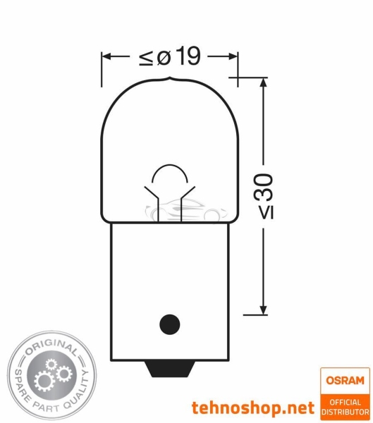 ŽARNICA OSRAM R10W 5008-2BL ORIGINAL 12V BA15s 2BL