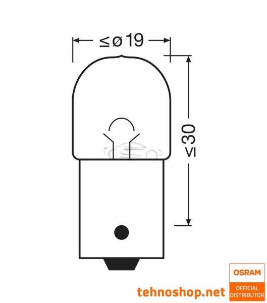 SIGNAL BULB OSRAM R10W 5008ULT-2BL ULTRALIFE 10W 12V BA15s 2BL