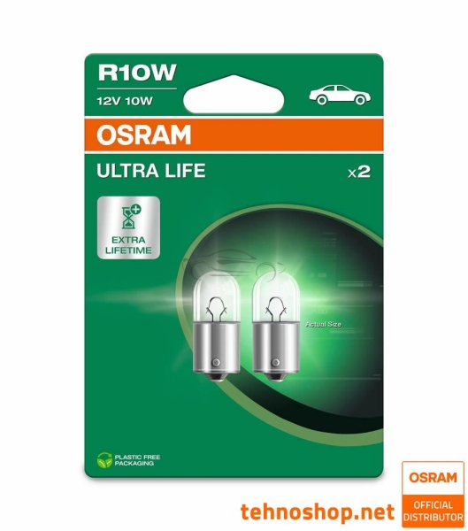 SIGNAL BULB OSRAM R10W 5008ULT-2BL ULTRALIFE 10W 12V BA15s 2BL