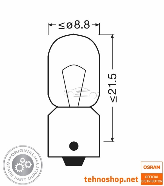 ŽARNICA OSRAM T4W 3893-2BL ORIGINAL 12V BA9s 2BL