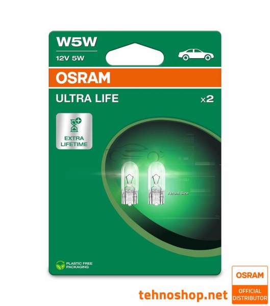 SIGNAL BULB OSRAM W5W 2825ULT-2BL ULTRALIFE 12V W2.1X9.5d 2BL