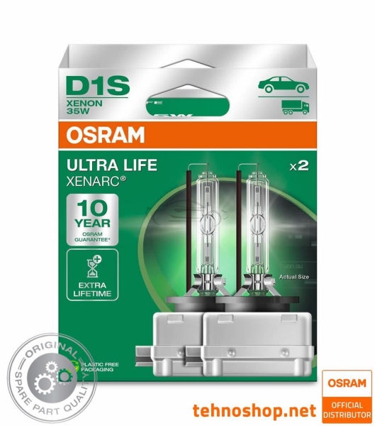 XENON BULB OSRAM D1S 66140ULT-2HB ULTRALIFE 35W PK32D-2 2HB