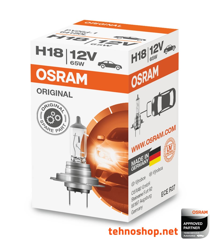BULB OSRAM HALOGEN H18 64180L 65W 12V PY26d-1 FS1