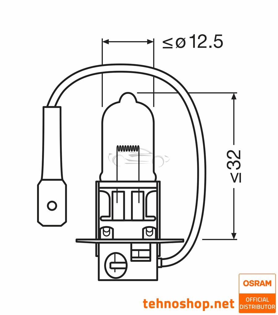 OSRAM HALOGEN BULB H3 64151-1BL ORIGINAL 55W 12V PK22s 1BL