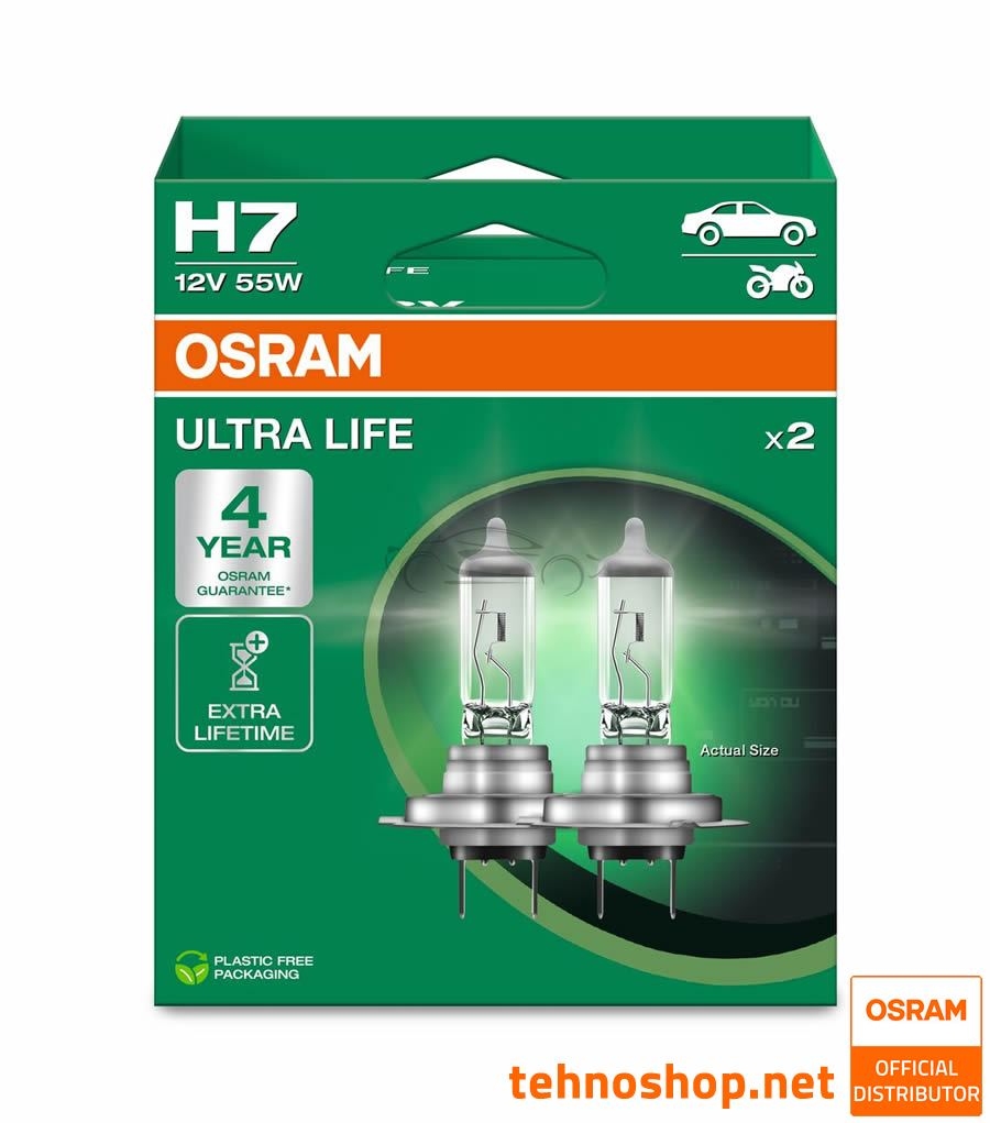 BULB OSRAM HALOGEN H7 64210ULT-2HB ULTRALIFE 55W 12V PX26d 2HB