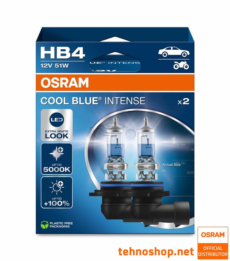 HALOGEN BULB OSRAM HB4 9006CBN-2HB COOL BLUE INTENSE 51W 12V P22d 2HB