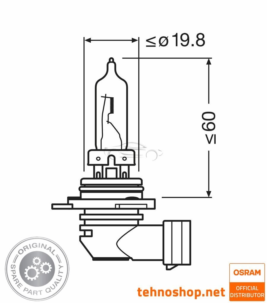 ŽARNICA OSRAM HALOGEN HIR2 9012-1BL ORIGINAL 55W 12V PX22d 1BL