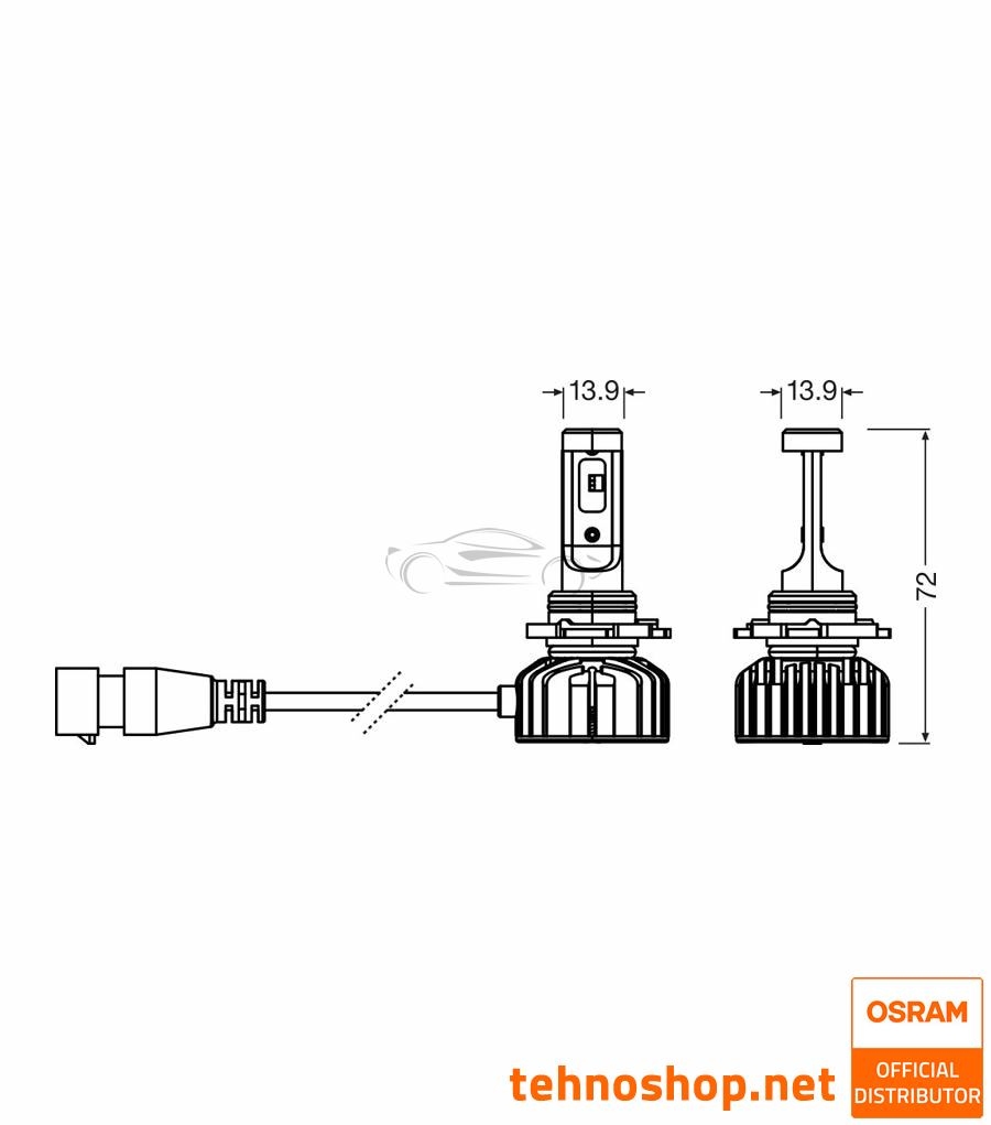 LED BULBS OSRAM NIGHT BREAKER SMART H10 9145DWNBSM-2HB 12V PY20d 2HB