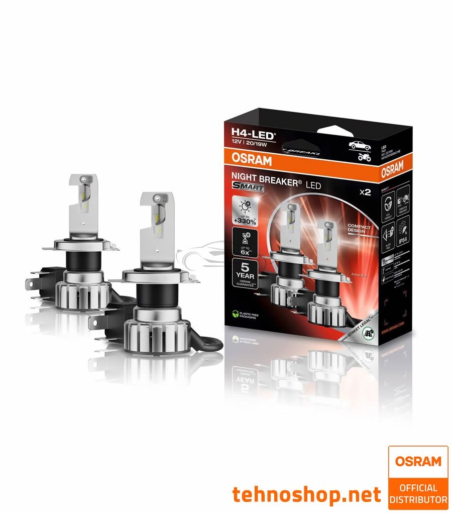 LED ŽARNICE OSRAM NIGHT BREAKER SMART H4 64193DWNBSM 12V P43t BUN