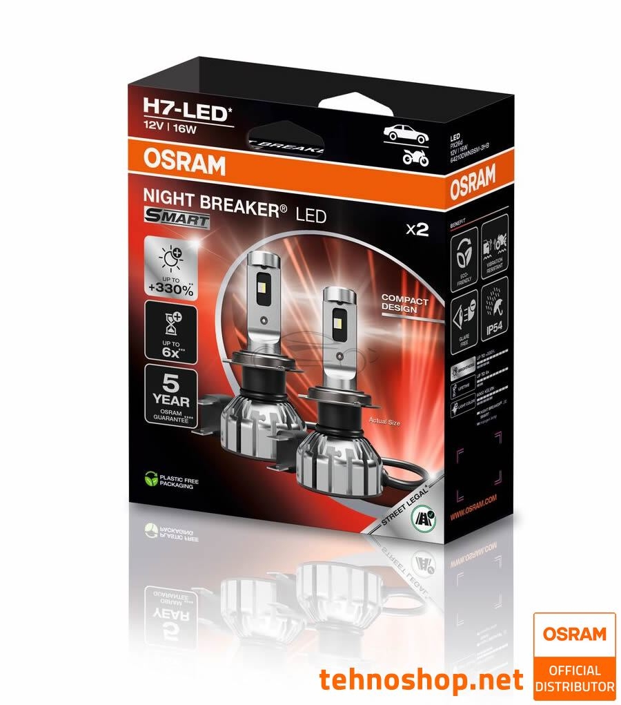 LED ŽARNICE OSRAM NIGHT BREAKER SMART H7 64210DWNBSM-2HB 12V PX26d 2HB