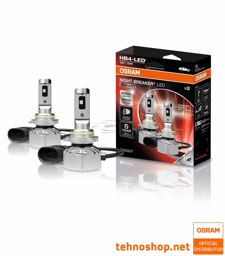 LED BULBS OSRAM NIGHT BREAKER SMART HB4 9006DWNBSM-2HB 12V P22d 2HB