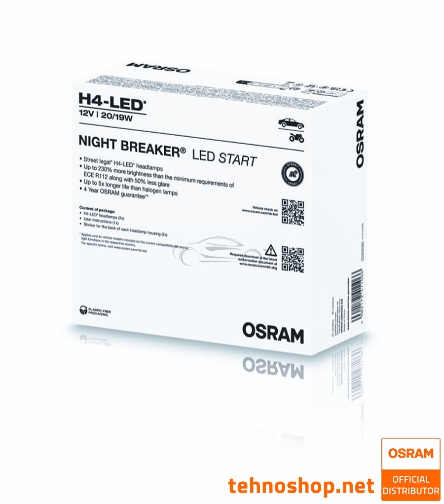 LED BULBS OSRAM NIGHT BREAKER START H4 64193DWNBST-2FB 12V P43t 2FB