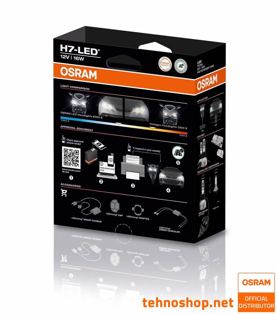 LED BULBS OSRAM NIGHT BREAKER START H7 64210DWNBST-2HB 12V PX26d 2HB