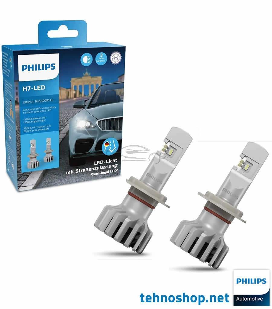 LED BULBS PHILIPS ULTINON PRO6000 LED H7 11972U6000X2 12V PX26d X2