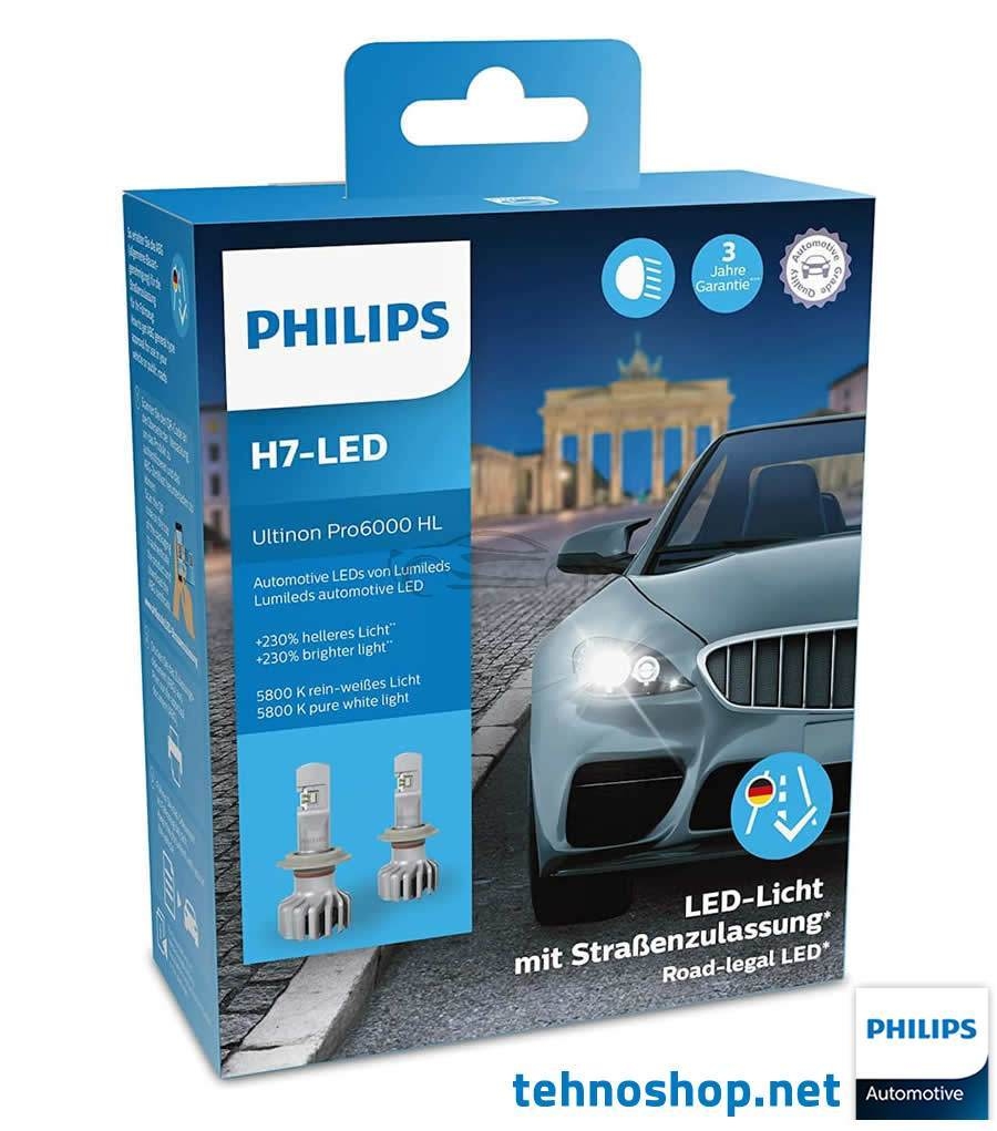 LED BULBS PHILIPS ULTINON PRO6000 LED H7 11972U6000X2 12V PX26d X2