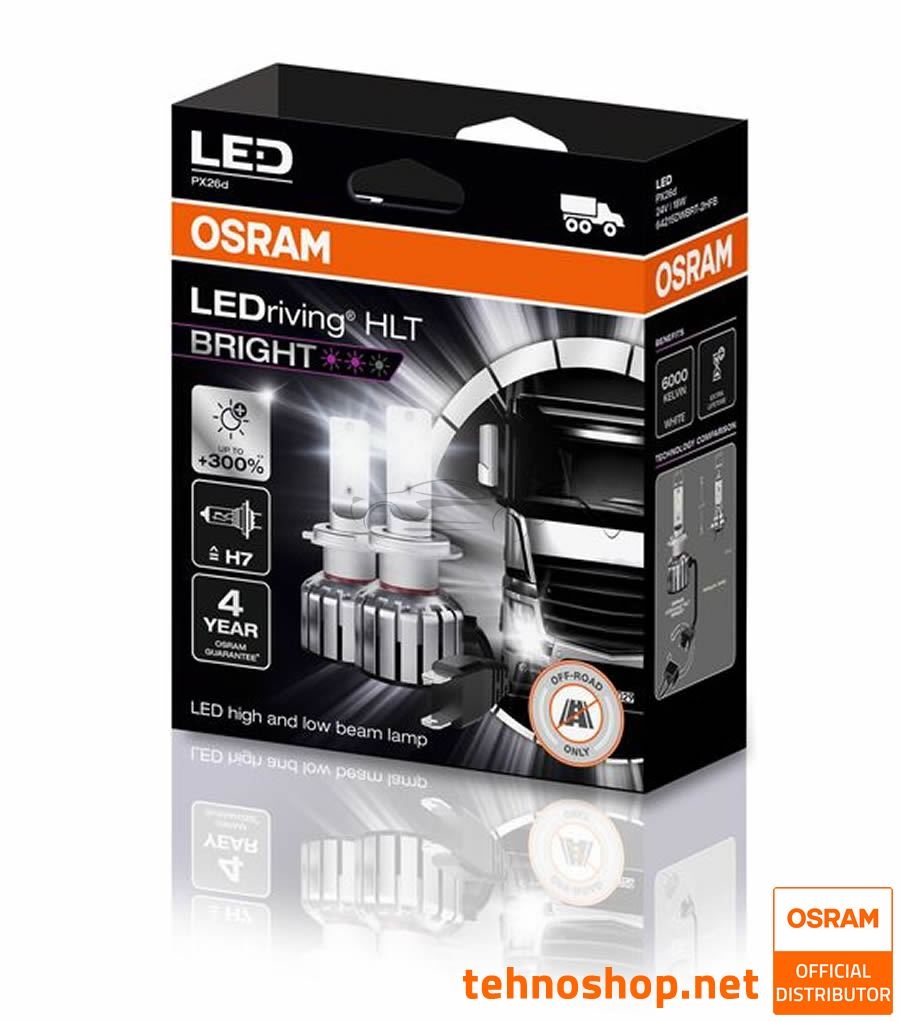 LED KIT KOMPLET OSRAM LEDriving HLT BRIGHT H7 64215DWBRT-2HFB LED 18W 24V PX26d 2HFB