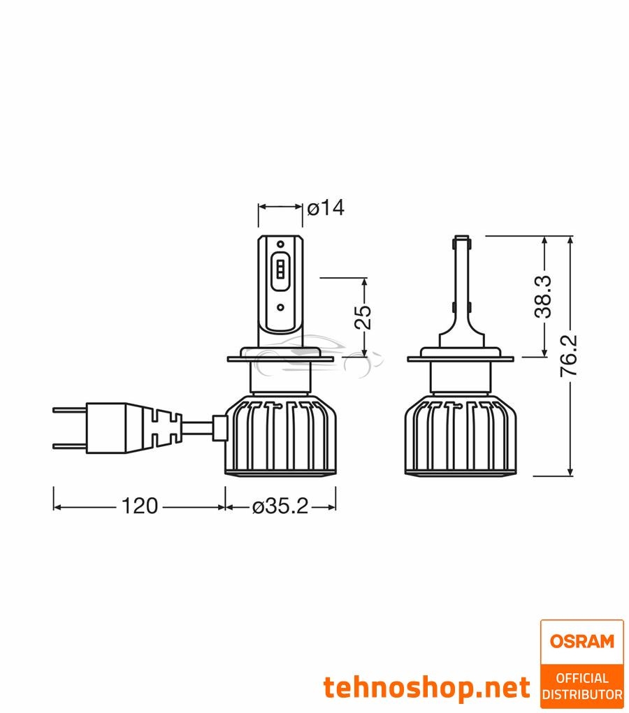 LED KIT KOMPLET OSRAM LEDriving HLT BRIGHT H7 64215DWBRT-2HFB LED 18W 24V PX26d 2HFB