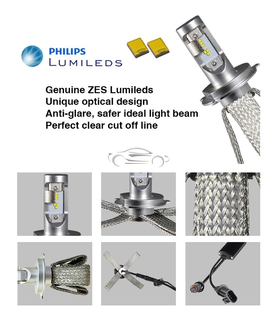 LED Headlight Bulbs LEMP H1 Car - Philips Luxeon ZES LED Chip
