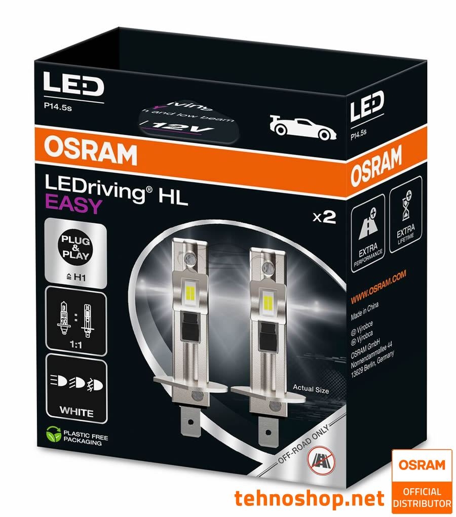 LED ŽARNICE H1 OSRAM LEDriving HL EASY 64150DWESY-2HB 12V P14.5s 2HB