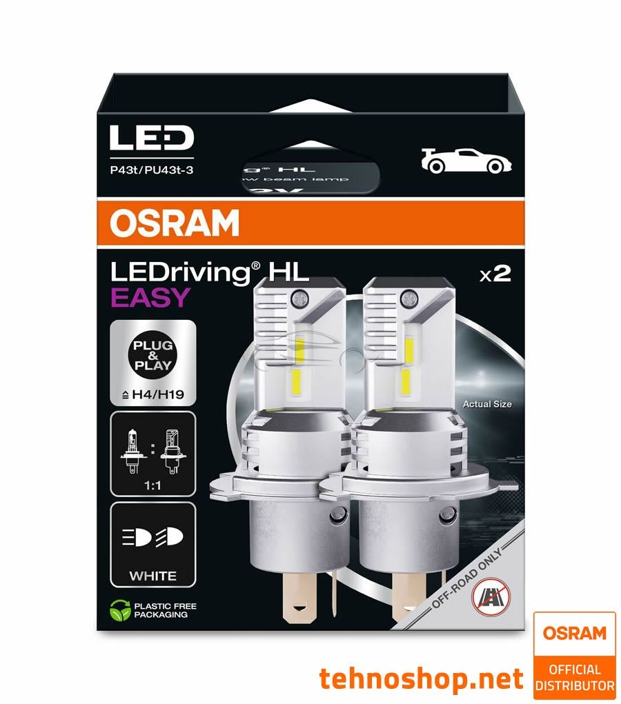 LED ŽARNICE H4/H19 OSRAM LEDriving HL EASY 64193DWESY-2HB 12V P43t 2HB