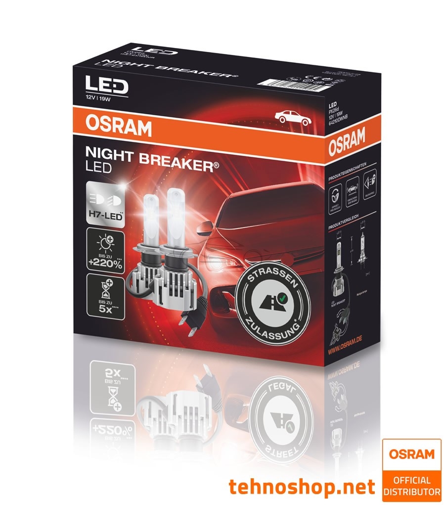 LED BULB SET H7 OSRAM LEDriving® HL EASY 64210DWEASY-HCB 12V PX26d HCB