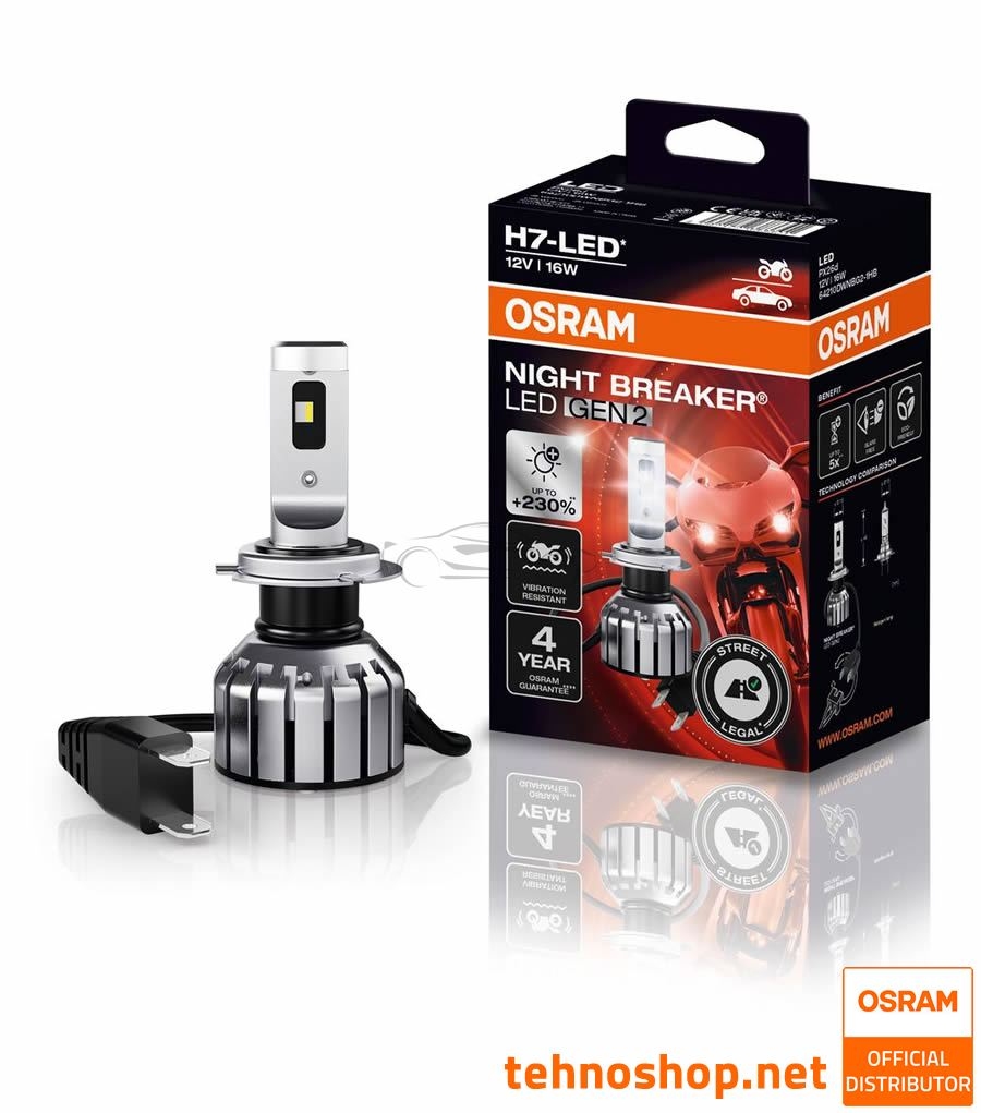 LED BULB OSRAM NIGHT BREAKER LED H7 GEN2 64210DWNBG2-1HFB 12V PX26d HFB1