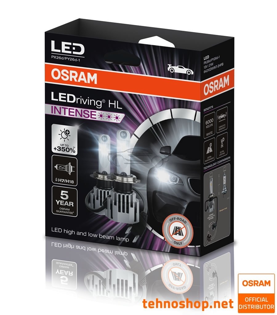 2x H7 OSRAM INTENSE LEDriving HL 64210DWINT-2HFB LED Leuchtmittel