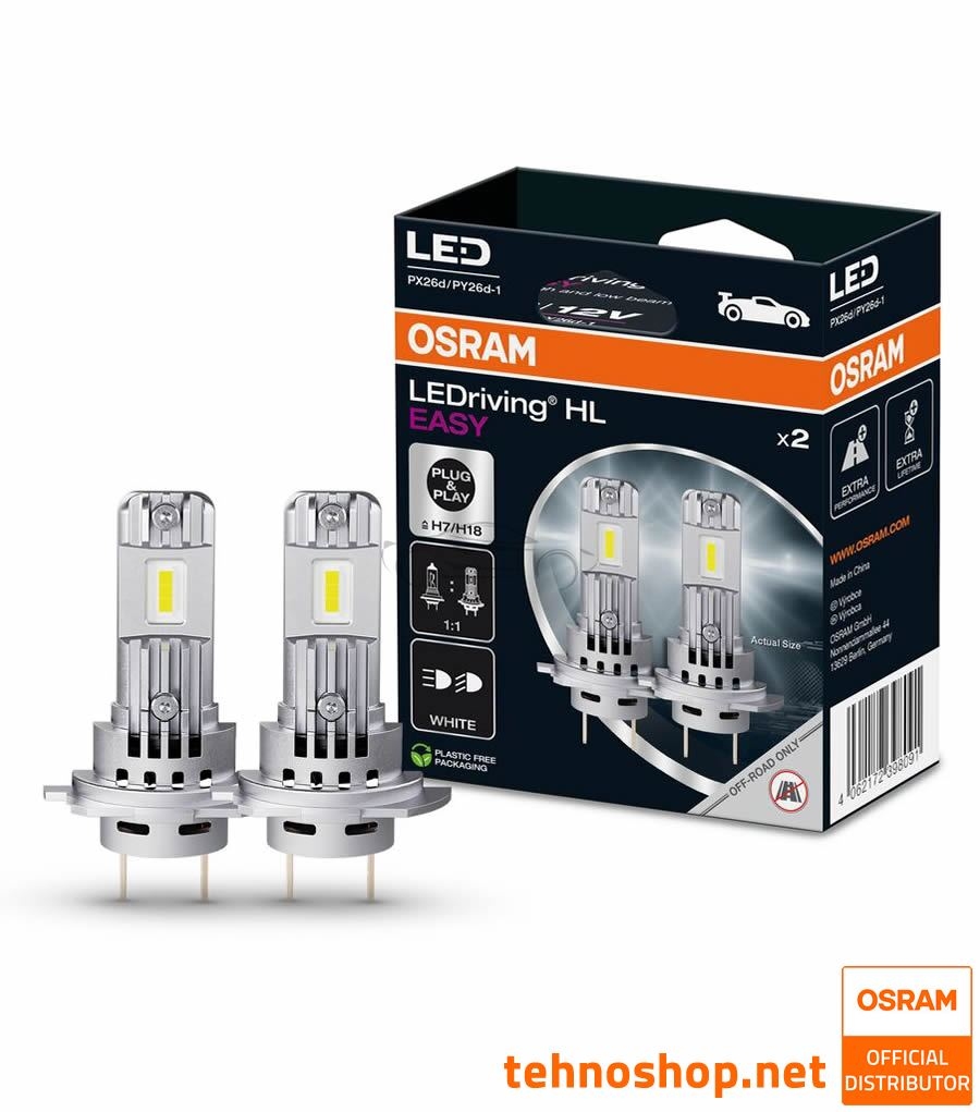 LED BULB SET H7 OSRAM LEDriving® HL EASY 64210DWESY-2HB 12V PX26d 2HB