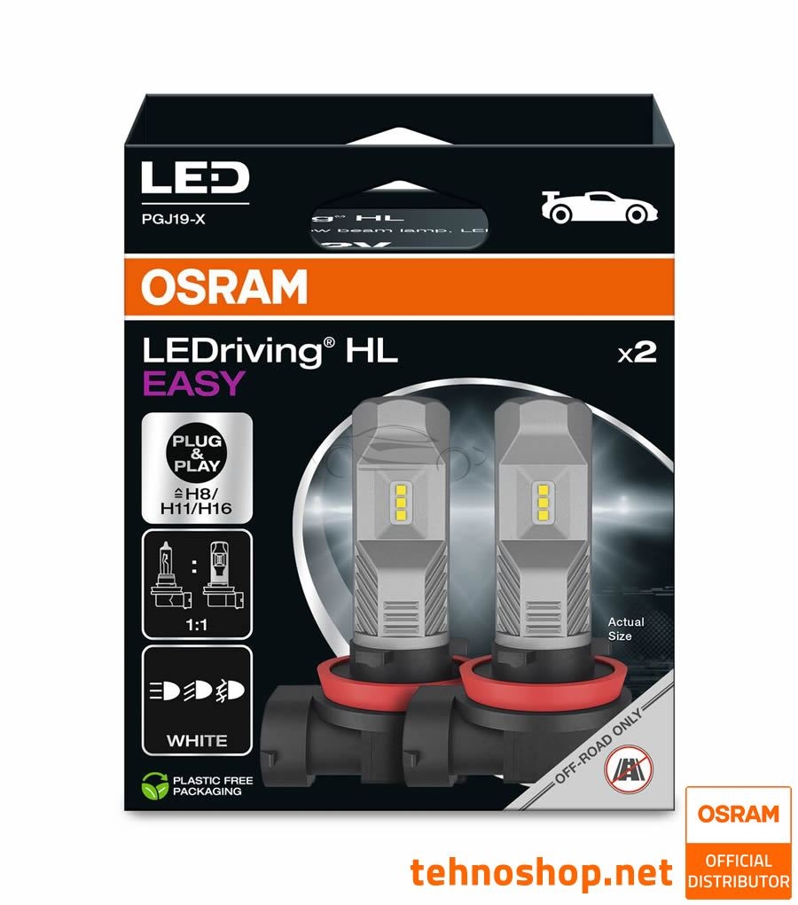 LED BULBS H8/H11/H16 OSRAM LEDriving® FL EASY 64211DWESY-2HB 12V PGJ19–1/2/3 2HB