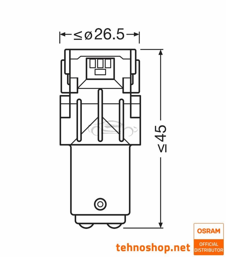 LED ŽARNICA OSRAM P21/5W LEDriving SL 12V 2,0W 7528DWP-2BL BAY15d 2BL