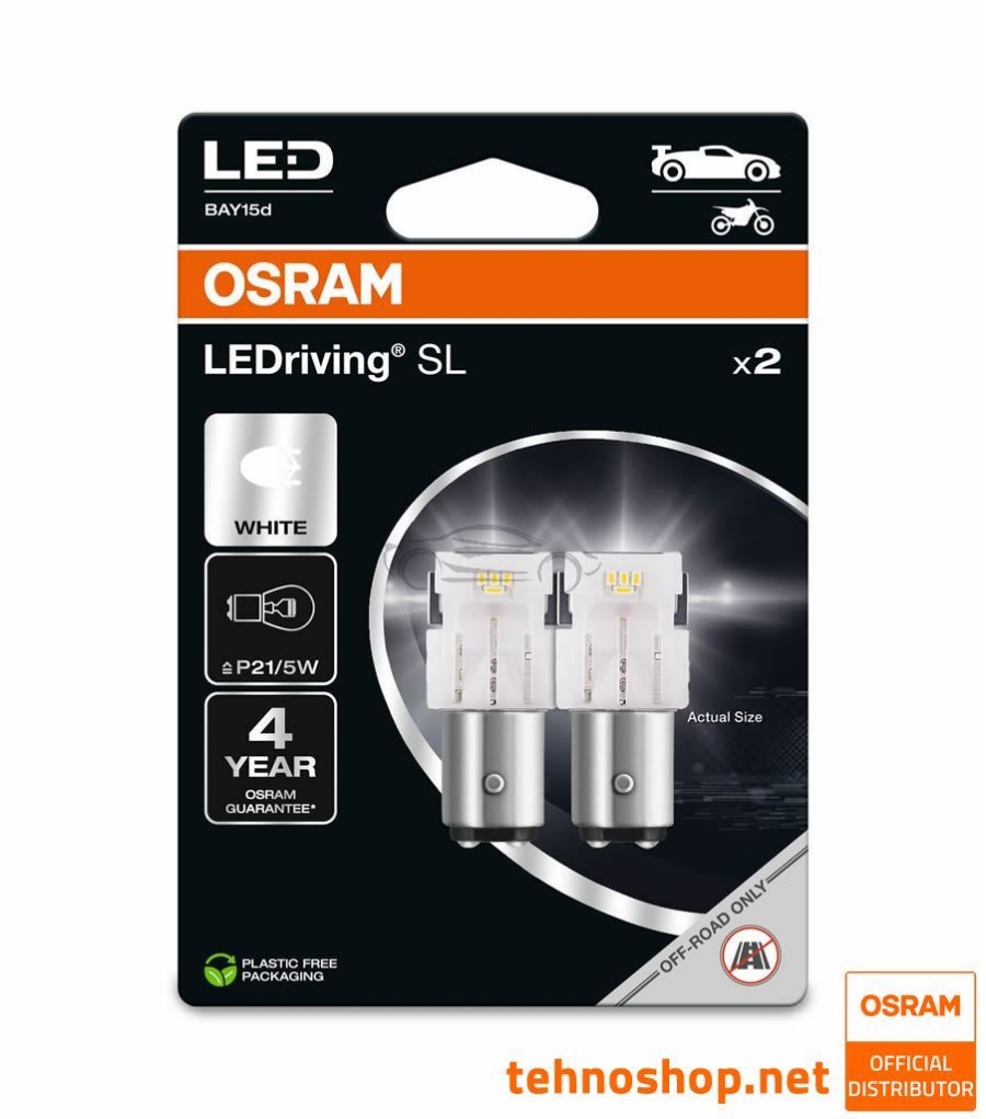 LED ŽARNICA OSRAM P21/5W LEDriving SL 12V 2,0W 7528DWP-2BL BAY15d 2BL