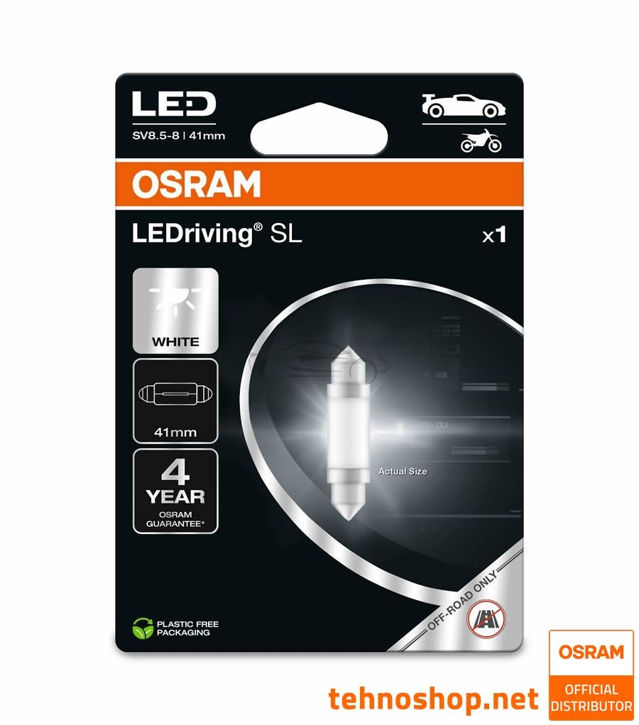 ŽARNICA OSRAM LED C5W (41 mm) LEDriving SL 12V 0,6W 6413DWP-1BL SV8.5-8 1BL