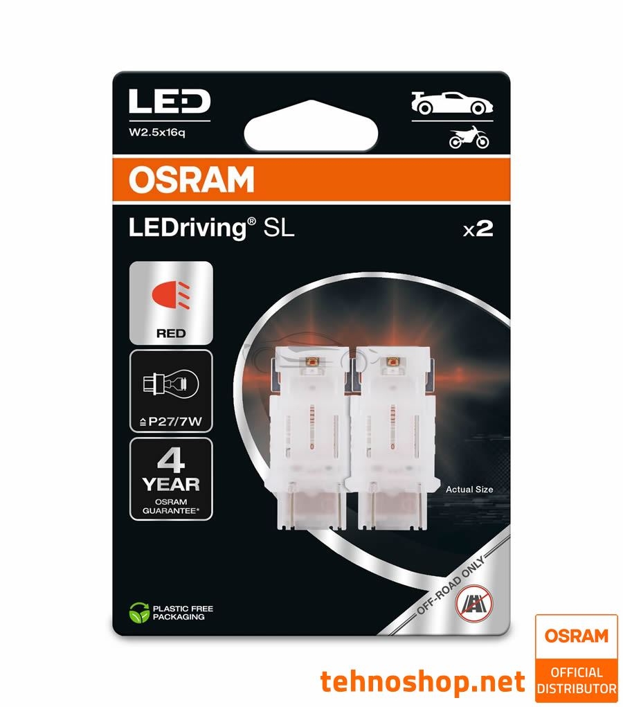 OSRAM LED BULB P27/7W LEDriving® SL 12V 1.4W 3157DRP-2BL W3x16q 2BL