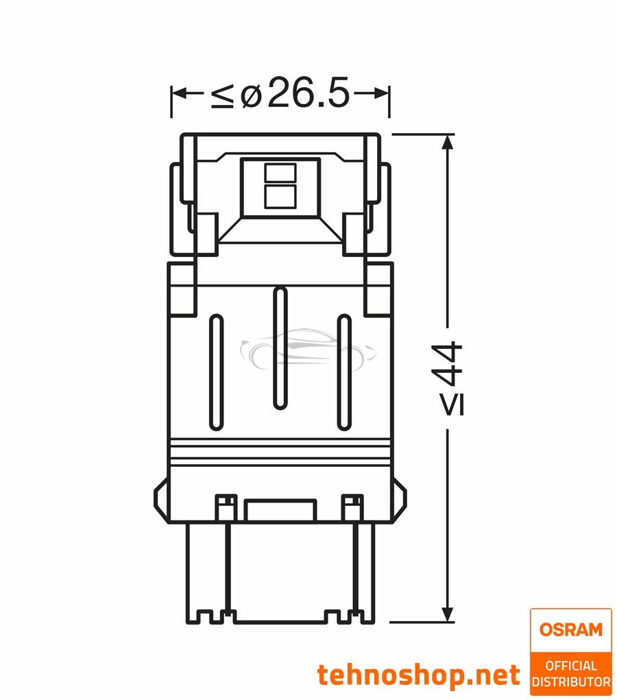 OSRAM LED BULB P27/7W LEDriving SL 12V 1.3W 3157DYP-2BL W3x16q 2BL