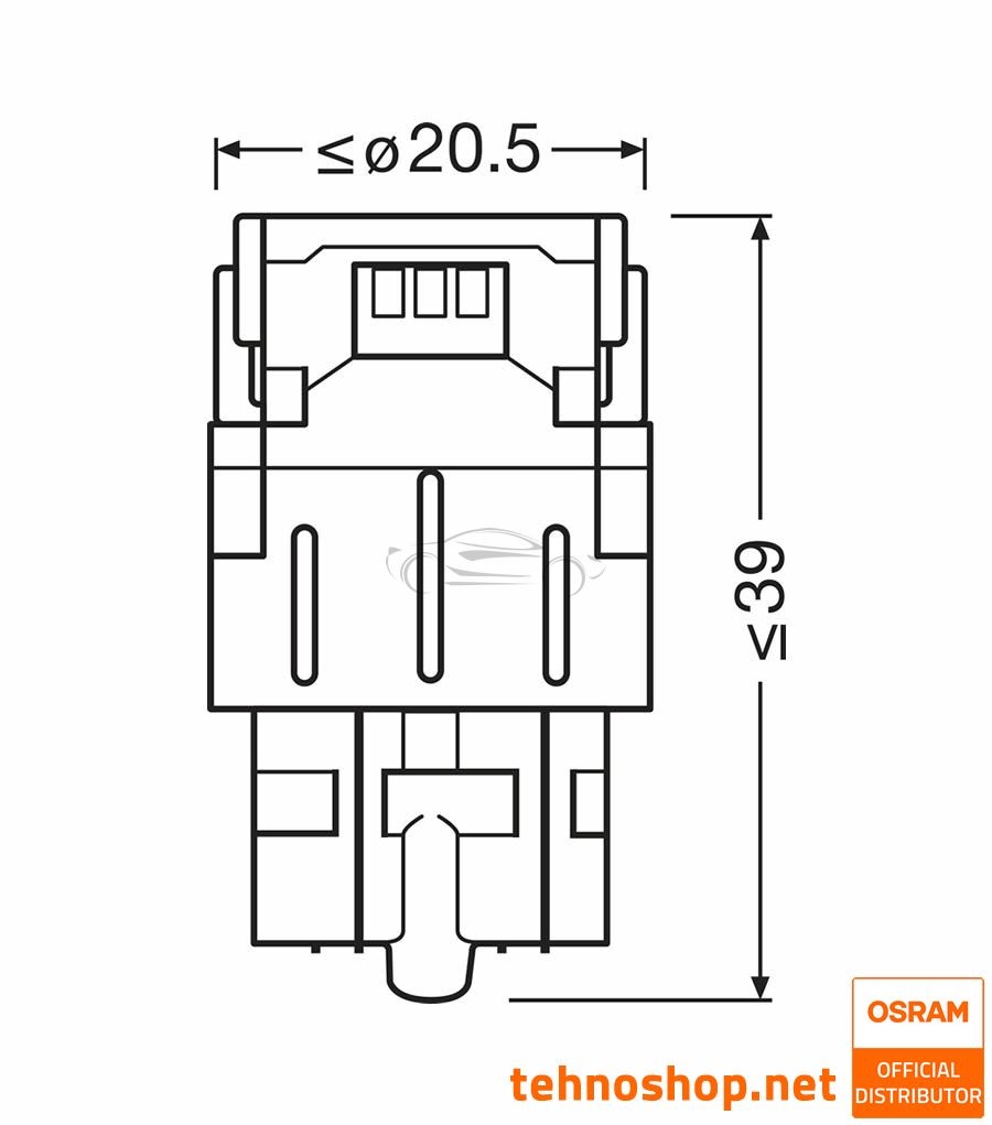 BULB OSRAM LED W21/5W LEDriving® SL 12V 1.9W 7515DYP-2BL W3x16q 2BL