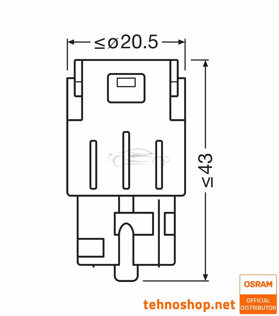 ŽARNICA OSRAM LED WY21W LEDriving SL 12V 1,3W 7504DYP-2BL WX3x16d 2BL