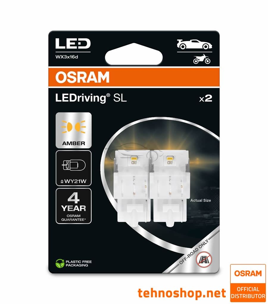 ŽARNICA OSRAM LED WY21W LEDriving SL 12V 1,3W 7504DYP-2BL WX3x16d 2BL