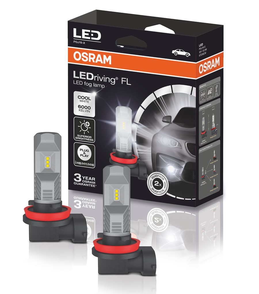 LED LAMPS KIT OSRAM LEDriving® FL H8/H11/H16 67219CW 13W 12V PGJ19 FS2