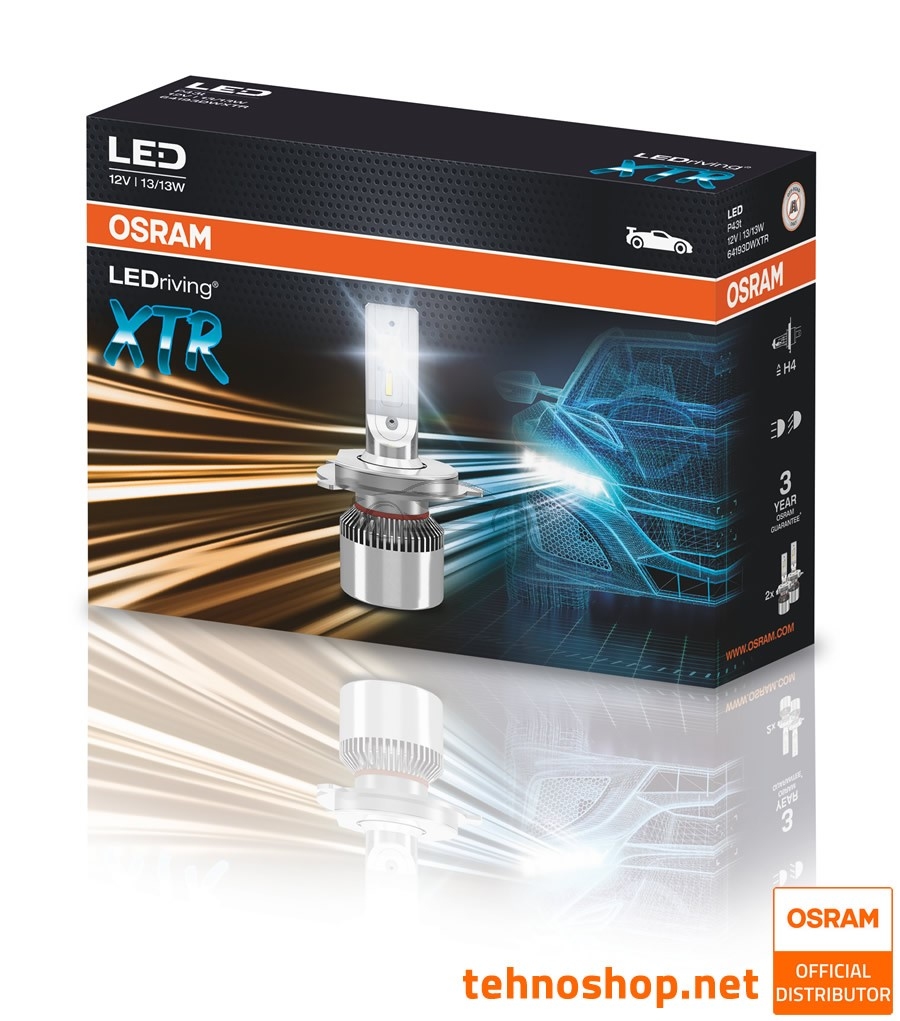 LED HEADLIGHT BULB OSRAM LEDriving® XTR H4 64193DWXTR LED 12V P43t FS2