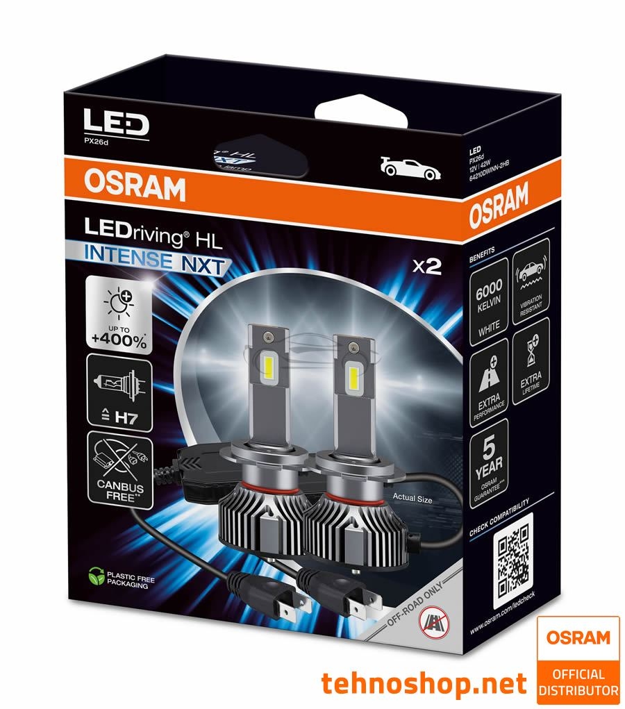 LED ŽARNICE H7 OSRAM LEDriving HL INTENSE NEXT 64210DWINN-2HB 12V PX26d 2HB