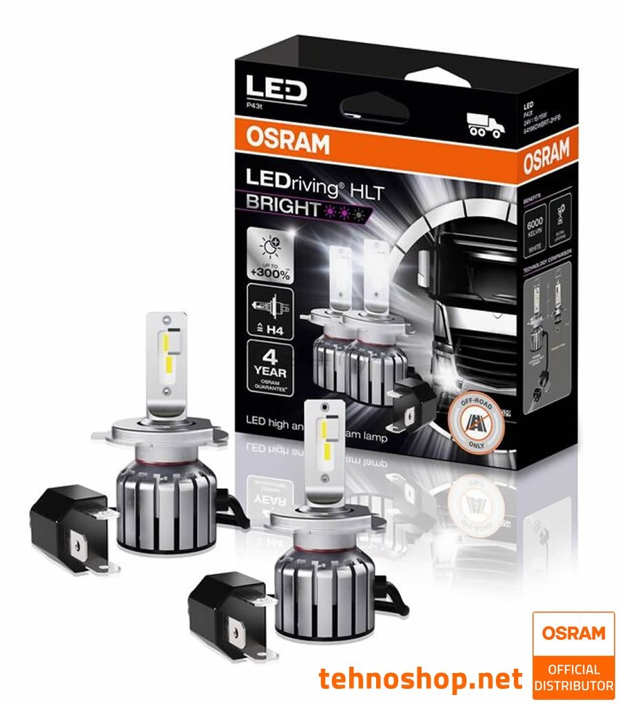 LED KIT KOMPLET OSRAM LEDriving HLT BRIGHT H4 64196DWBRT-2HFB LED 15/15W 24V P43t 2HFB