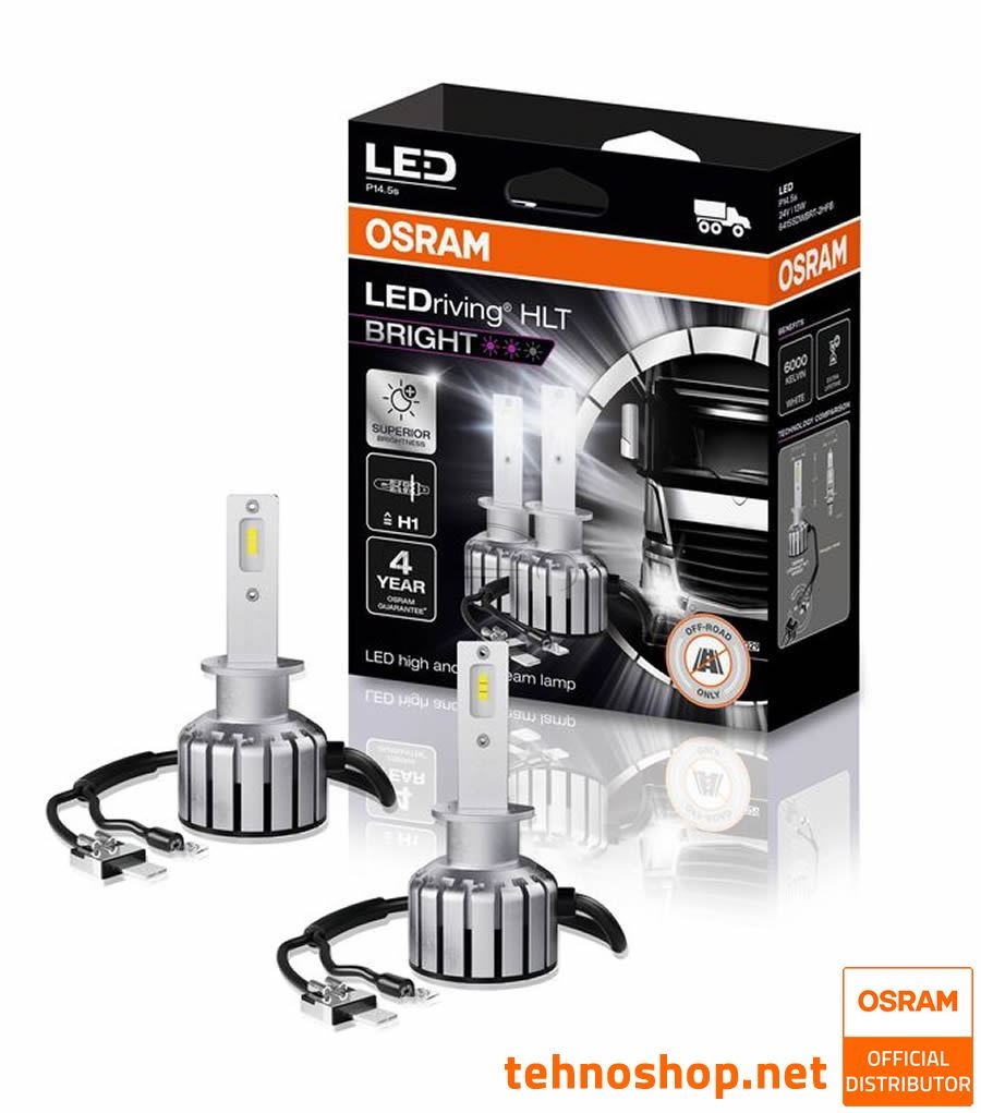 LED KIT KOMPLET OSRAM LEDriving HLT BRIGHT H1 64155DWBRT-2HFB LED 13W 24V P14.5s 2HFB