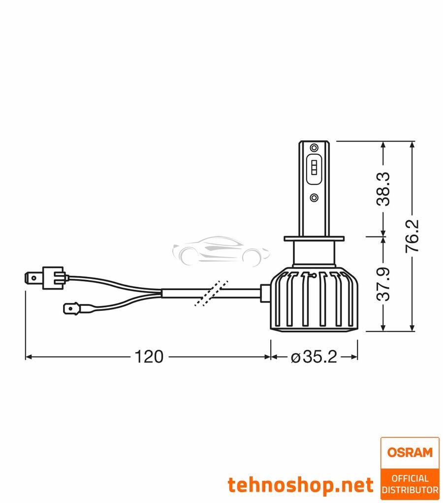 LED KIT KOMPLET OSRAM LEDriving HLT BRIGHT H1 64155DWBRT-2HFB LED 13W 24V P14.5s 2HFB