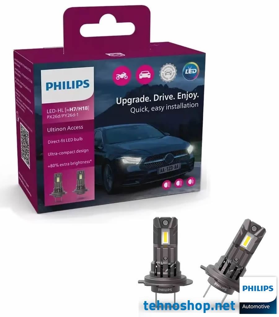 LED BULBS PHILIPS ULTINON ACCESS 2500 LED H7/H18 11972U2500CX 12V PX26d