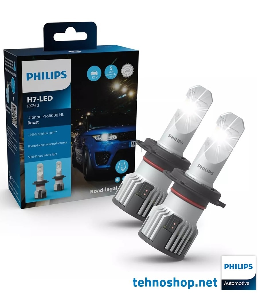 LED BULBS PHILIPS ULTINON PRO6000 BOOST H7 11972U60BX2 12V PX26d X2