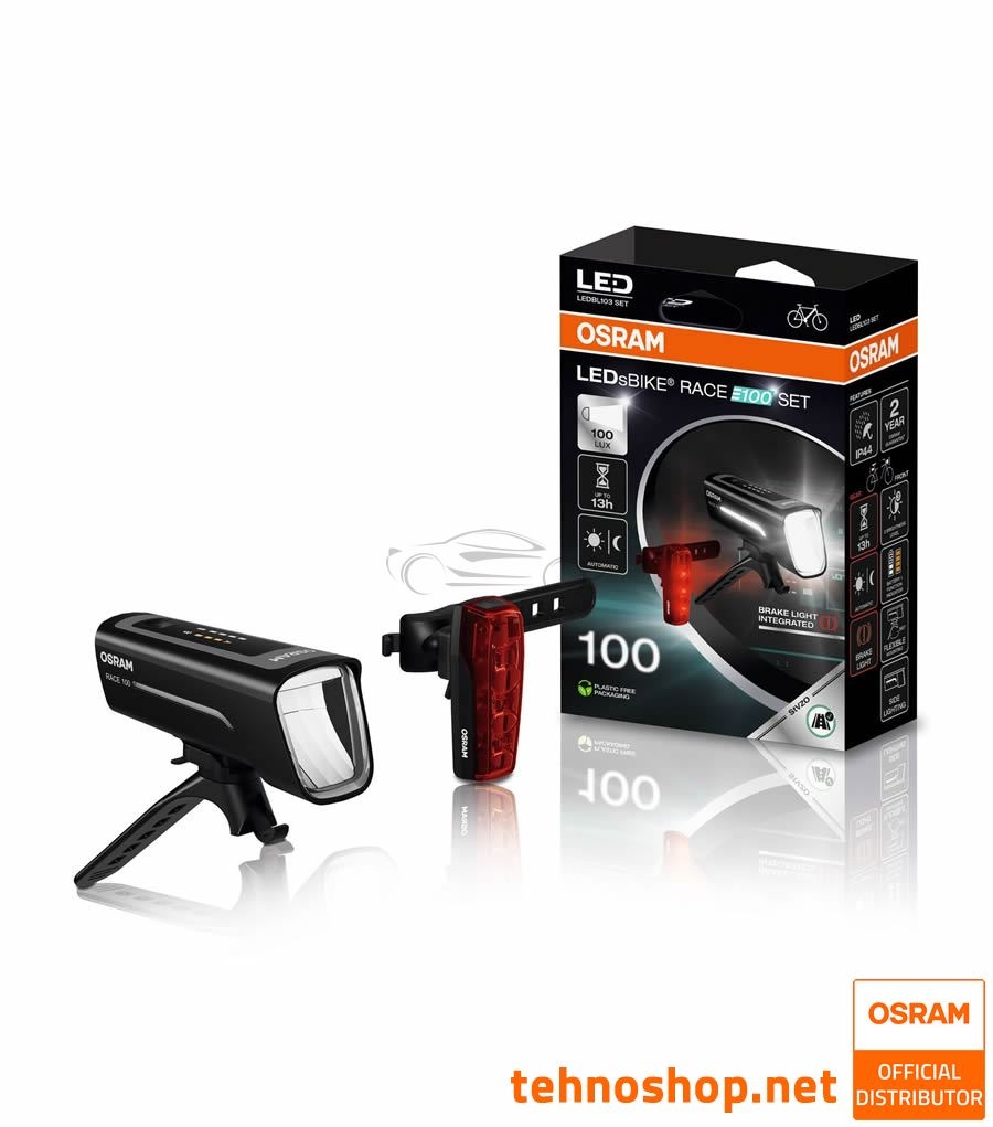 SET PREDNJE IN ZADNJE LED LUČI ZA KOLO OSRAM LEDsBIKE RACE 100 SET