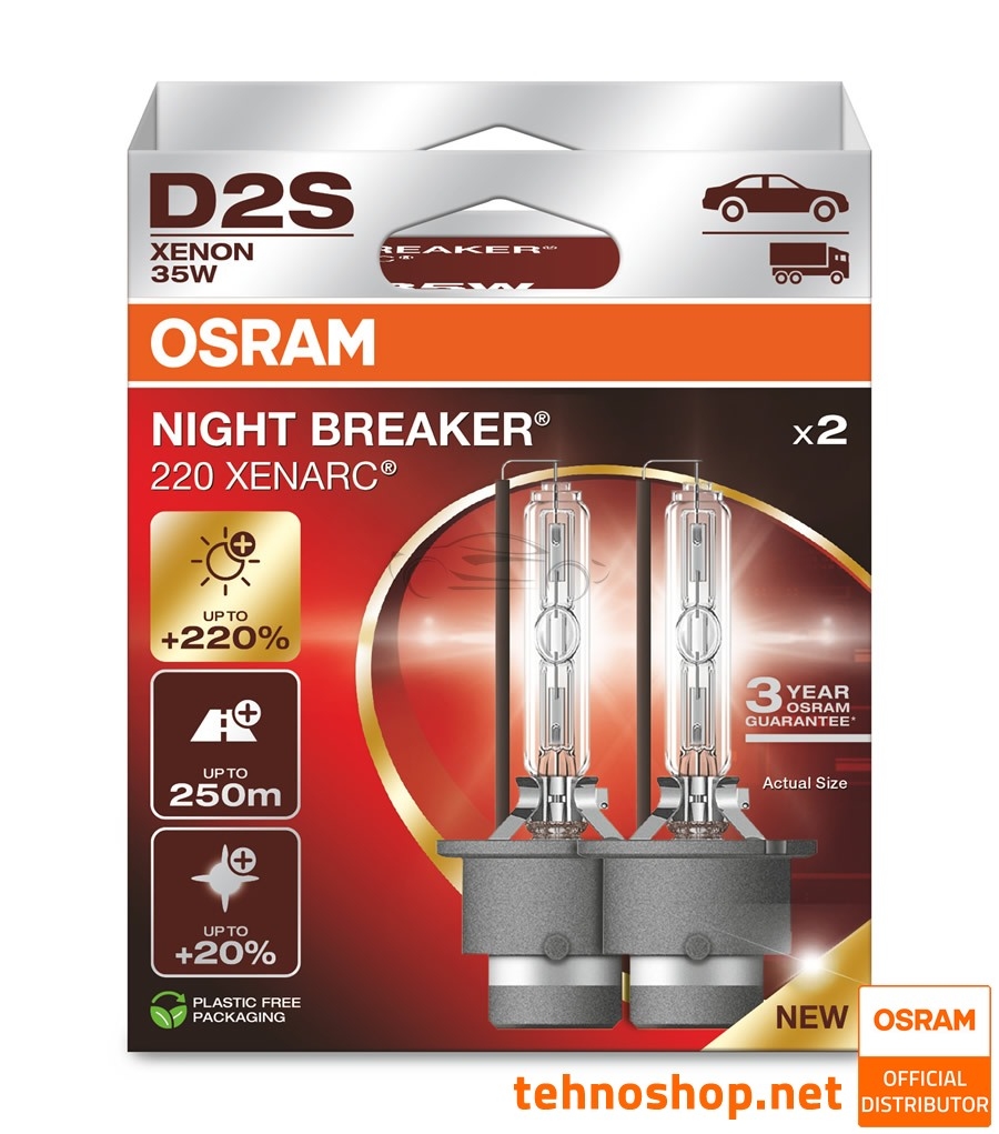 XENON BULB OSRAM D2S 66240XN2-2HB XENARC NIGHT BREAKER 220 35W P32d-2 2HB