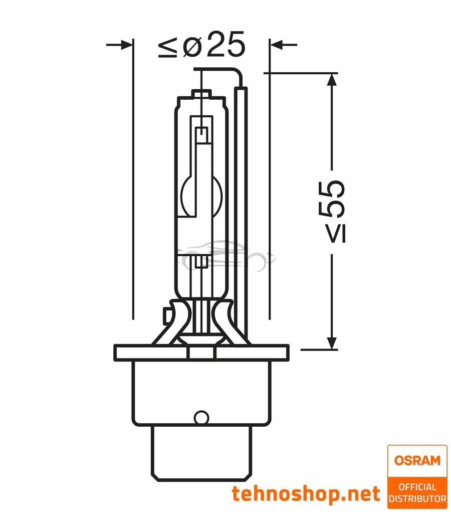 XENON BULB OSRAM D4S 66440XN2 XENARC NIGHT BREAKER 220 35W P32d-5 FS1